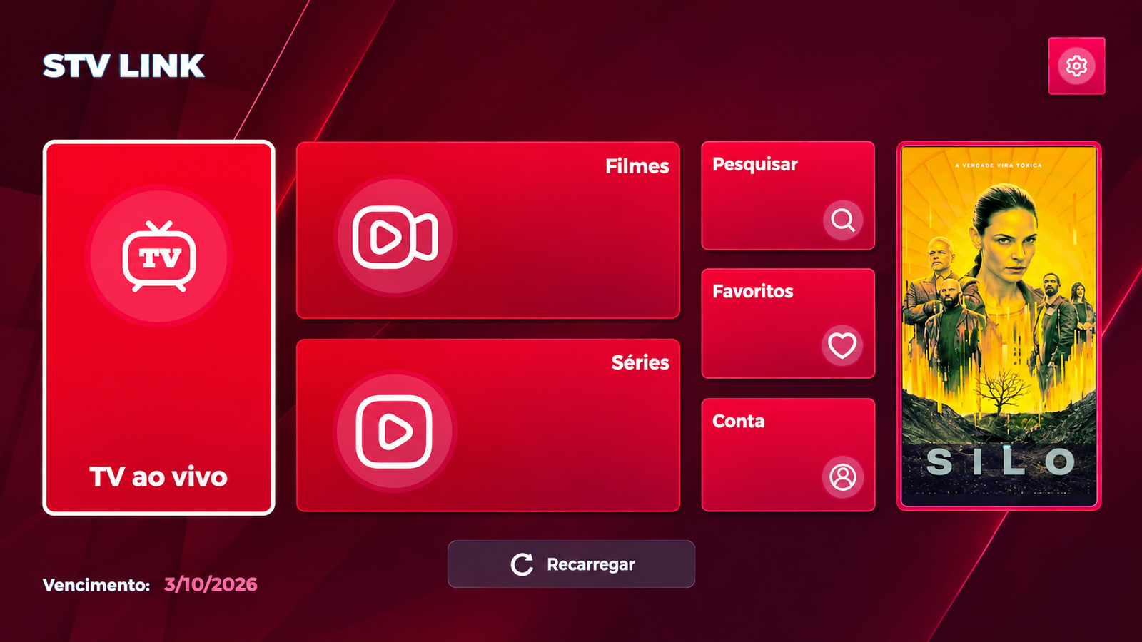 STV Link com tema Smarters V3 personalizado para dispositivos Roku