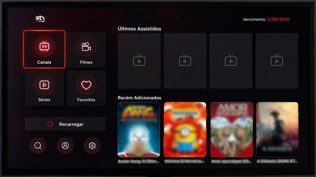 STV One com tema XCloud personalizado para dispositivos Roku